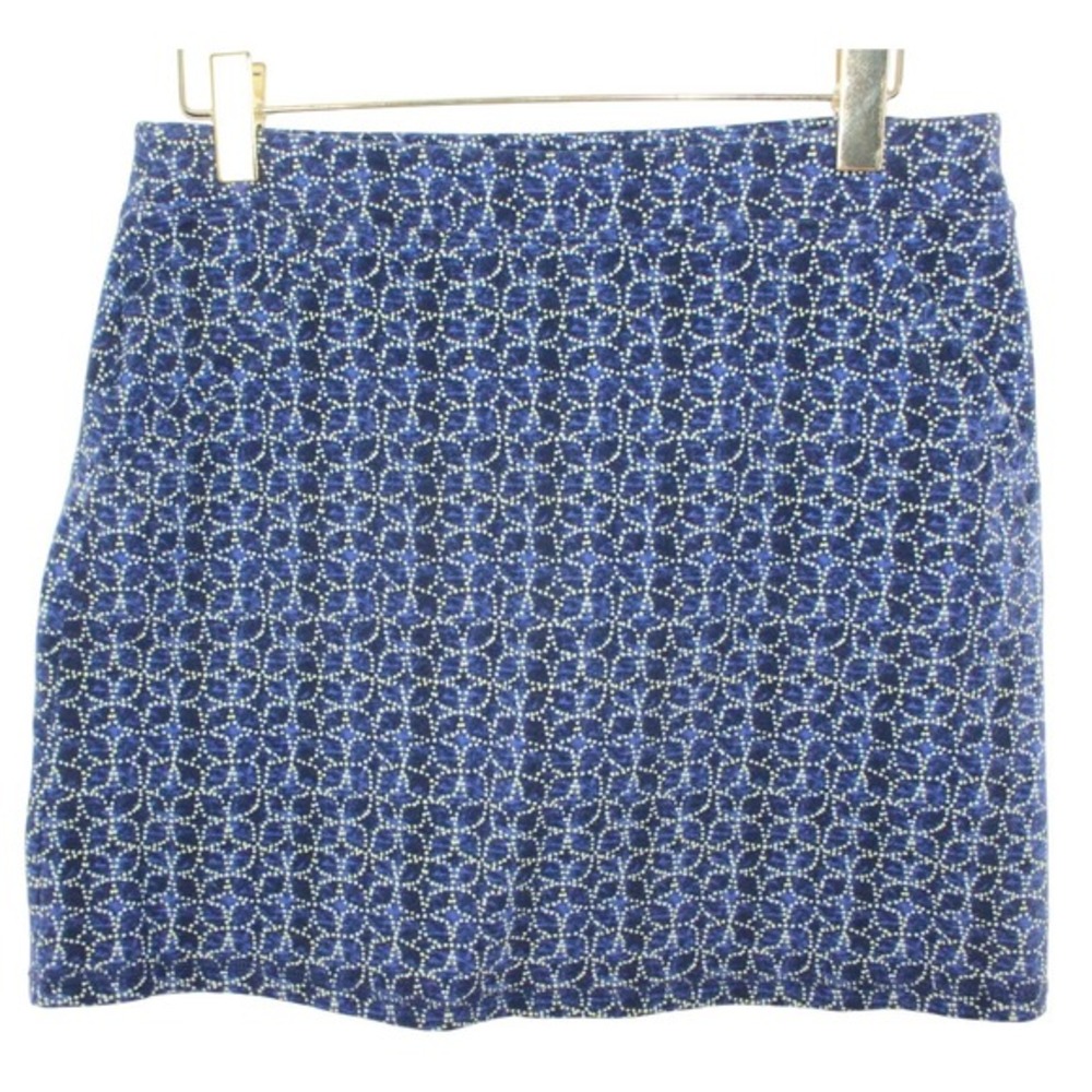 Talbots Hello Saturday Skort Geometric Print Pockets Size M Blue Yellow